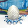 3D Printed Dragons with Dragon Egg, Articulated Mother and Child Dragons, White and Blue Mushroom Dragons, Fidget ADHD Autism Toy MCD-046-006-WB view 1