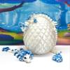 3D Printed Dragons with Dragon Egg, Articulated Mother and Child Dragons, White and Blue Mushroom Dragons, Fidget ADHD Autism Toy MCD-046-006-WB view 4