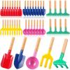 Motionchic 48 Pcs Children Beach Sand Toys Kids Gardening Tools Set Metal Including Shovel, Rake, Fork and Trowel, Summer Beach Sandbox Digging Toys with Wooden Handle Hoe for Kid Outdoor Gift view 1