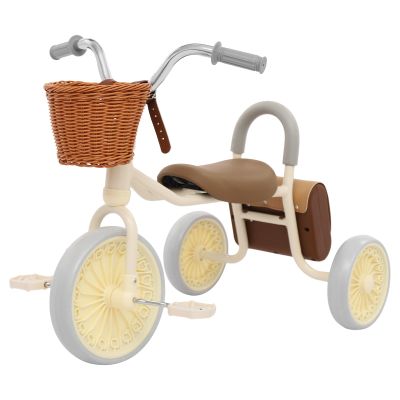 BAIODNB Kids Tricycle Outdoor,Vintage Kids Bike with Training Wheels & Basket, Toddlers Bicycles for Girls Boys Ages 2-6 Years Children Riding Toys/Birthday Gift (Brown)