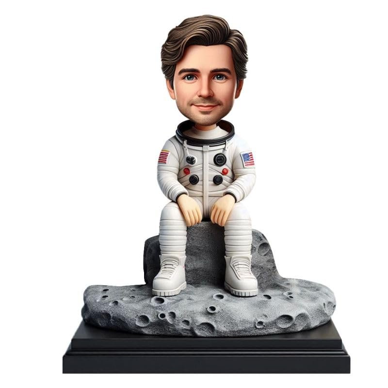 Custom Bobblehead Personalized, Handmade Clay Spaceman Figurine Based on Your Photo, Customizable Doll Funny Birthday Gifts for Man
