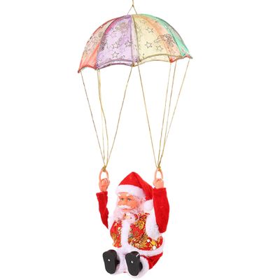 Christmas Toys Parachute Santa Electric Cute Cartoon Hanging Tumbling Santa Claus Decor with Music Christmas Decorations for Home Party for Kids Mr Christmas