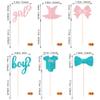 12 Pack Boy or Girl Centerpiece Sticks Glitter Onesie Jumpsuit Gender Reveal Pacifier Table Centerpiece Sticks for Pacifier Baby Shower Boy BirthdayTheme Party Supplies Blue Pink view 2