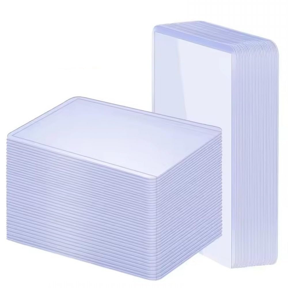 1Pack 3" x 4" Clear Top Loaders, 35PT Hard Plastic Card Sleeves Protector,Top Loading Card Case for Pokmon,Baseball, Football,MTG, Trading Cards & Sports Cards. (100 Top Loaders + 100 Soft Sleeves)