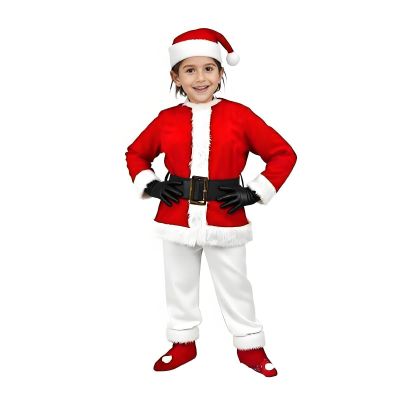 CFGPMM 6PCS Kids Green Monster Costume Santa Claus Outfit for Boys Girls Christmas Cosplay Party Accessory Suits (S)