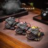 NUHSLF Tea Pet Tea Pets Purple Clay Tea Pet Ornaments Golden Chan Zen Tea Ceremony Tea Play Tea Treasure Living Room Tea Table Ornaments Gongfu Tea Set Kung Fu Tea SetA view 2
