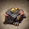 NUHSLF Tea Pet Tea Pets Purple Clay Tea Pet Ornaments Golden Chan Zen Tea Ceremony Tea Play Tea Treasure Living Room Tea Table Ornaments Gongfu Tea Set Kung Fu Tea SetA view 3