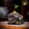 NUHSLF Tea Pet Tea Pets Purple Clay Tea Pet Ornaments Golden Chan Zen Tea Ceremony Tea Play Tea Treasure Living Room Tea Table Ornaments Gongfu Tea Set Kung Fu Tea SetA view 4