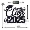 Class of 2025 Cake Topper, Congrats Grad, So Proud of You, 2025 High School College Graduation Party Decorations Supplies for Boys Girls, Black Glitter view 2