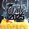 Class of 2025 Cake Topper, Congrats Grad, So Proud of You, 2025 High School College Graduation Party Decorations Supplies for Boys Girls, Black Glitter view 4