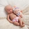 12" Reborn Baby Doll Silicone Full Body Realistic Newborn Doll The Look Real Closed Eyes Sleeping Baby Girl with Pink Clothes Feeding Accessories Set view 2