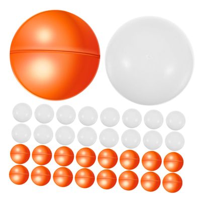 JOINPAYA 50pcs Openable Raffle Balls Plastic Game Balls for Party Drawings Lightweight Design for Events and Celebrations Includes Orange and White