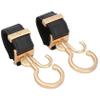 2PCS Stroller Hooks Dual Hook Rotating Stroller Clips Easy to Attach Stroller Accessories with Strong Load-Bearing Hand-Free Hooks for Diaper Bag Shopping Bag Gold Stroller Clips and Hooks Stroller A view 2