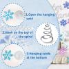 28pcs Winter Snowflake Hanging Swirls Decorations, Winter Wonderland Decorations Snowflake Hanging Swirls Decoration Glittery Ornament Banner for Winter Frozen Baby Shower Party Home Decorations view 4