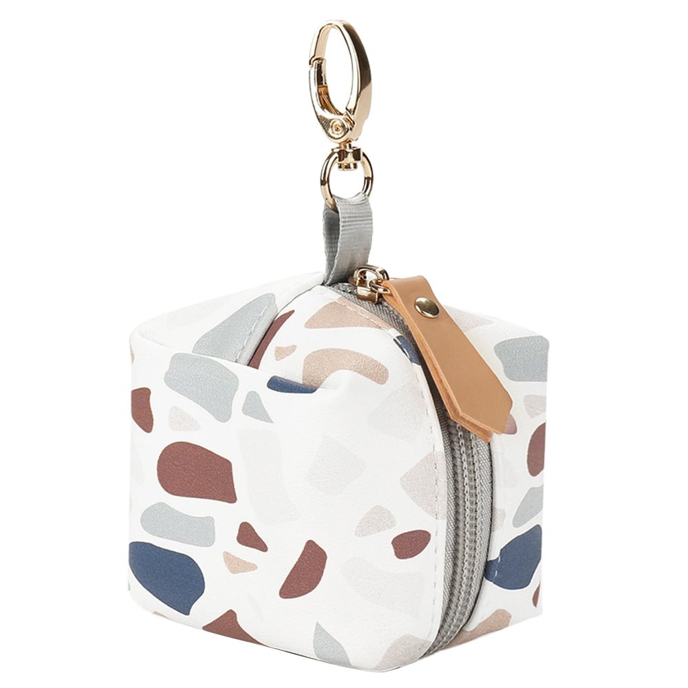 QERPON Pacifier Case with Clip Baby-Pacifier Holder Box Waterproof Pacifier Holder Case PU Pacifier Holder Bag for Travel