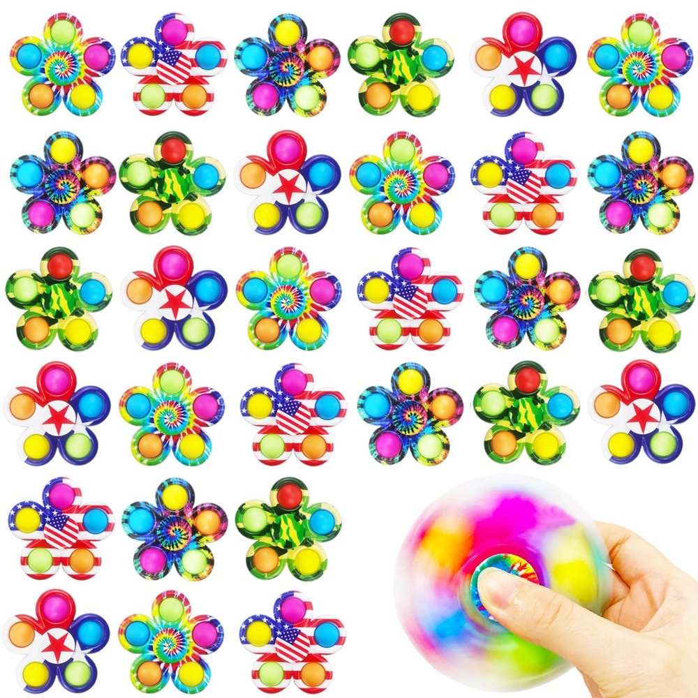 50 Fidget Spinners Toys, Party Favors Gifts for Kid,Pop Fidget Spinner Pack Bulk, Little Sensory Fidget Toys Pack, Classroom Prizes for Girls Boys Students (50 Fidget Spinners)