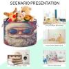 Maunzc Blanket Storage Basket for Living Room - Hippie Santa Claus Large 20"x20"x14" Cotton Rope Handles Laundry Basket, Foldable for Toy Storage, Blanket Basket view 4