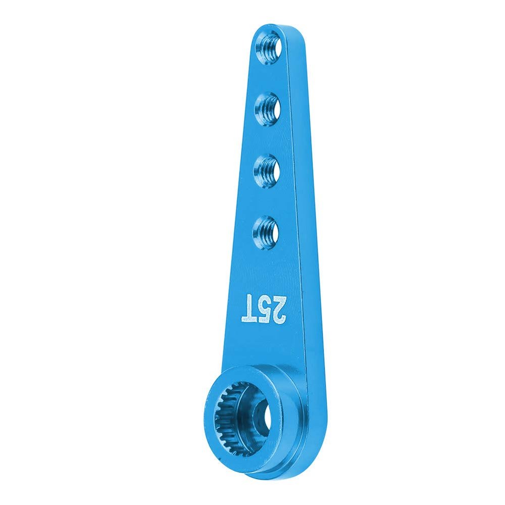 equlup 25T RC Servo Arm, Extension Servo Arm CNC Machining Aluminium Alloy Steering Arm Server Rocker for WPL 1627 RC Truck (WPL1627B Blue)
