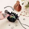 ANATTASOUL 2 styles, each 1pc Dice Bag Vintage Medieval Lea-ther Drawstring Pouch Portable Coin Purse Rivets Belt Pouch Chess Card Jewelry Dice Storage Bag view 3