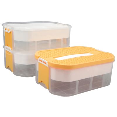 ANGGREK Stackable Blocks Organizer Bin, Blocks Storage Container Box Cultivate Sorting Habits for Home (Yellow)