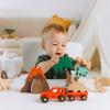 Wooden Dino World Toy Set for Kids Dinosaur Toy Baby Boy Gift Personalized Sensory Toys for Toddlers Pretend Play Set Nursery Decor Baby view 2