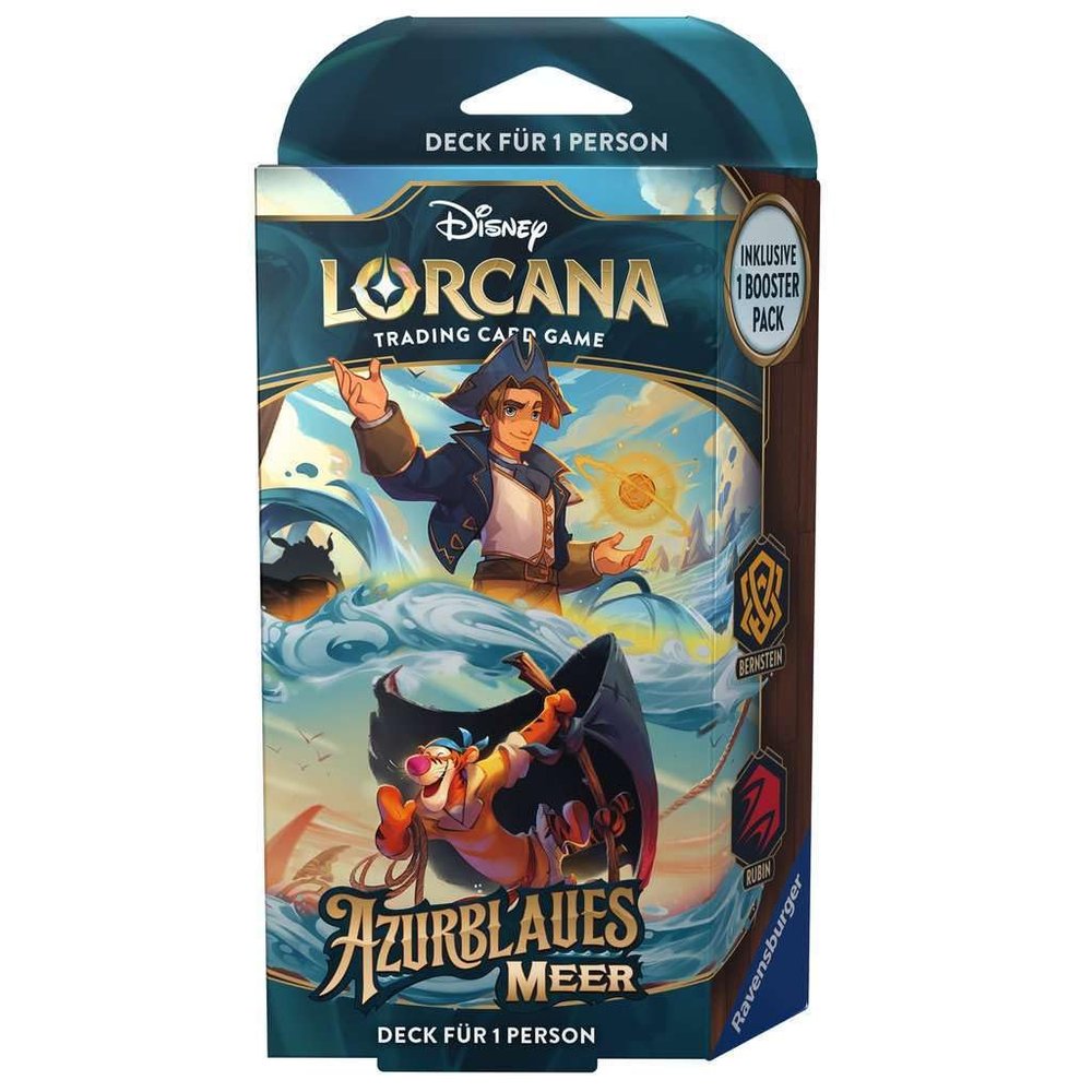 Disney Lorcana Trading Card Game: Azure Sea - Amber and Ruby Deck (German)
