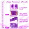 12 PCS Mardi Gras Beads, Purple Bead Necklaces, 32" Metallic Plastic Beaded Necklaces, Parade Throws Set Party Supplies Party Accessories Decor for Carnival Christmas Xmas Bridal Pirate Halloween view 2