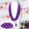 12 PCS Mardi Gras Beads, Purple Bead Necklaces, 32" Metallic Plastic Beaded Necklaces, Parade Throws Set Party Supplies Party Accessories Decor for Carnival Christmas Xmas Bridal Pirate Halloween view 3