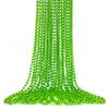12 PCS Green Mardi Gras Beads, St Patricks Day Bead Necklace Plastic Beaded Necklace Party Accessories Decor 32" Parade Throws Party Supplies for St. Patricks Day Christmas Xmas Carnival Baby Shower view 1
