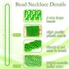 12 PCS Green Mardi Gras Beads, St Patricks Day Bead Necklace Plastic Beaded Necklace Party Accessories Decor 32" Parade Throws Party Supplies for St. Patricks Day Christmas Xmas Carnival Baby Shower view 2