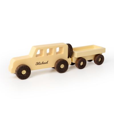 Colored Personalized Wooden Cars Wooden Play Set with Personalized Car Dinosaur Birthday Gifts for Kids Sensory Toys for Toddlers Baptism Boy Gifts Nursery Decor Baby