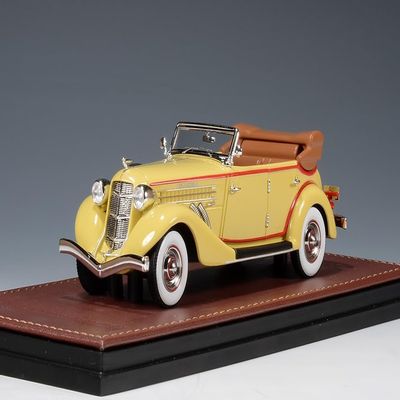 Mint Models 1935 Auburn 851 Supercharged Phaeton Open Roof Yellow in 1:43 Scale GLM161101