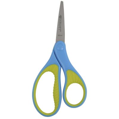 Westcott 5" Soft Handle Pointed-Tip Scissors for Kids Ages 6-8 - Durable School or Craft Scissors in Assorted Colors Red/Pink or Blue/Green