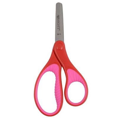 Westcott 5" Soft Handle Blunt-Tip Scissors for Kids Ages 4-7 - Durable School or Craft Scissors in Assorted Colors Red/Pink or Blue/Green