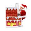 Nirelief Electric Santa Claus Climbing Down and Down Chimney Xmas Santa Toy Battery Operated Music Doll Christmas Ornament Gift for Kids No Battery view 1