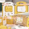 UNICOO  Baby Playpen, Foldable Kids Fence Activity Center, Safety Playard with Games Station Non-Slip Rubber Bases, Adjustable Shape, Portable Design for Indoor Outdoor Use (Yellow) view 3