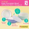 Elk and Friends Kids Porcelain Bowls with Silicone Sleeve + Silicone Lid | Kids/Toddler/Baby Feeding | Microwave & Dishwasher Safe | Non slip | Cereal/Soup/Snack Dishes & Dinnerware view 2