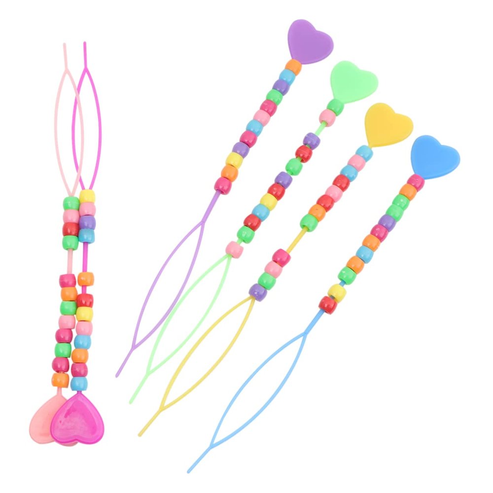 LALADEFIEE 12pcs Pull Hair Needle for Boys and Girls Portable Hair Braid Tool Beads for Dance and Parties Random