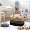 OIAHOMY Large Blanket Basket, 65L Cotton Rope Woven Laundry Basket, Toy Bin for Baby Room, Container for Blanket Storage in Living Room, 20''16''12'', Brown & Black view 4