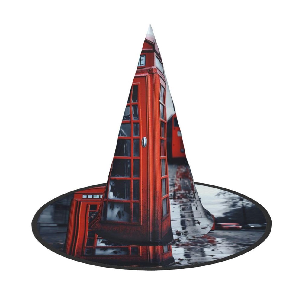 GlbnSHeric Witch Hats Halloween Cone Wizard Hat UK Retro London Telephone Witch Hats Halloween Hat Costume Cosplay