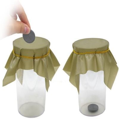5 Pcs Coin Through A Sheet of Rubber Coin Into Cup Comedy Magic Tricks Close Up Magic Gimmick Props for Magicans Easy Do to