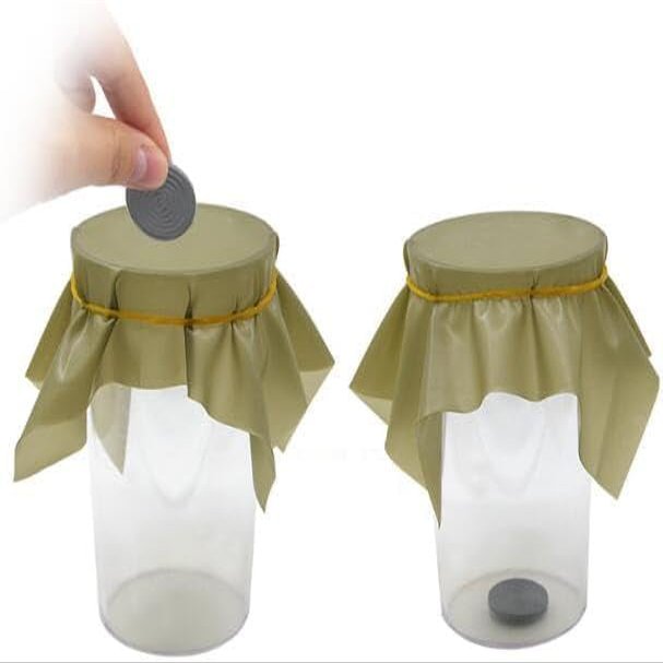 5 Pcs Coin Through A Sheet of Rubber Coin Into Cup Comedy Magic Tricks Close Up Magic Gimmick Props for Magicans Easy Do to