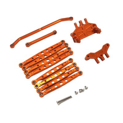 12Pcs RC Car Push Rod Upgrade Parts RC Steering Linkage Set for MN128 MN86S 1/12 Scale RC Hobby Car Vehicles Accessories(Orange)