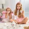 Porcelain Tea Set for Girls, Tea Party Set for Little Girls, Kids Tea Set Kitchen Pretend Play, Princess Tea Time Playset with Teapot Cups Carry Case, Toddler Girl Toys Birthday Gifts Age 3+ view 4
