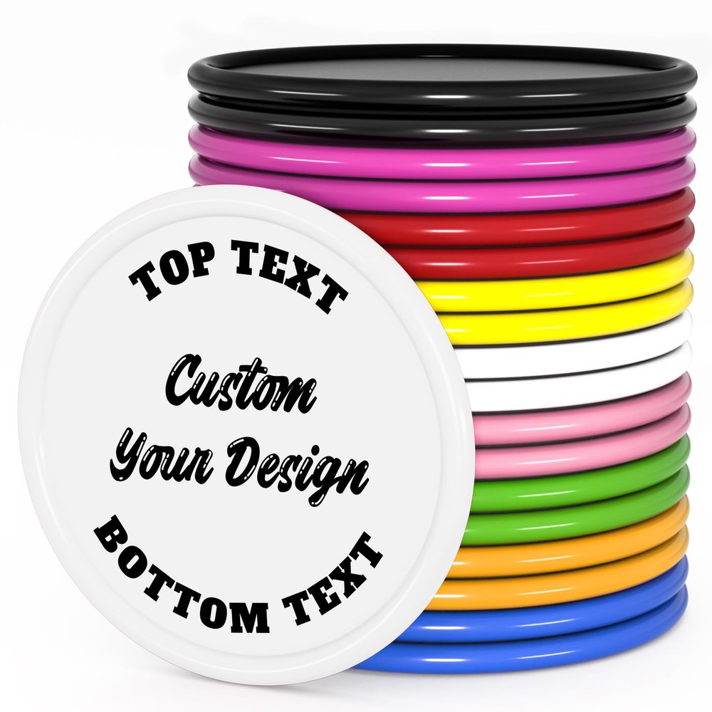 MANBATTLE 500 Custom Poker Chips, Bar Drink Token Chips Personalized Logo, Image, Text on Chip, Double Sided Full Color Print Custom Tokens, Good for Casino Night, Wedding and Bachelor Party (White)