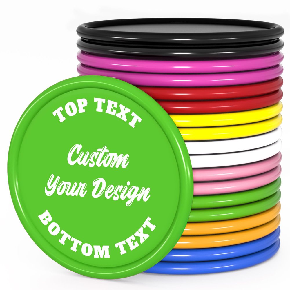 MANBATTLE 500 Custom Poker Chips, Bar Drink Token Chips Personalized Logo, Image, Text on Chip, Double Sided Full Color Print Custom Tokens, Good for Casino Night, Wedding and Bachelor Party (Green)