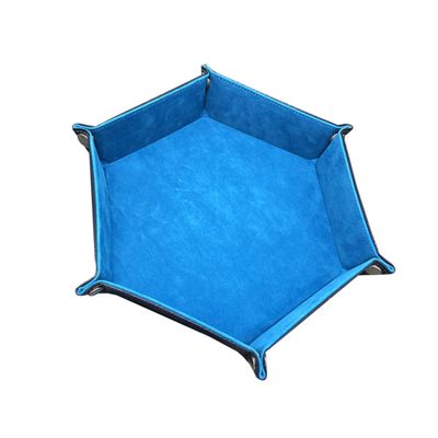 BCOATH Collapsible Dice Organizer Box in Leather Hexagon Shape Sturdy Practical