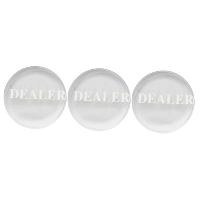 WHAMVOX 3pcs Professional Compact Transparent Poker Button Game Accessory for Tournaments Events and Engraved for Readability and Convenience