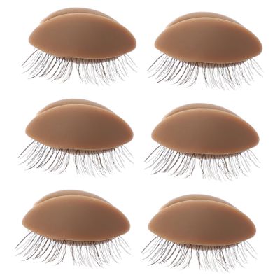 3 Pairs Makeup Practice Head Model with Removable Eyelids