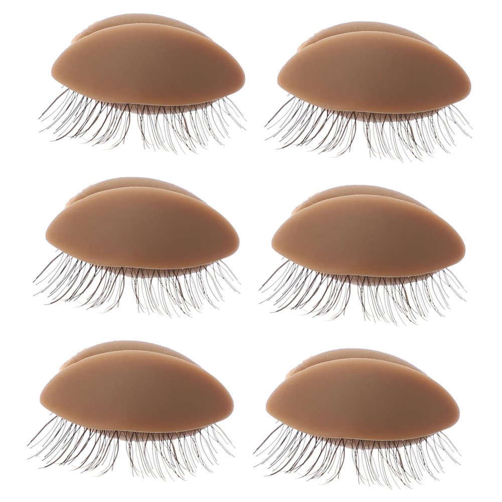3 Pairs Makeup Practice Head Model with Removable Eyelids